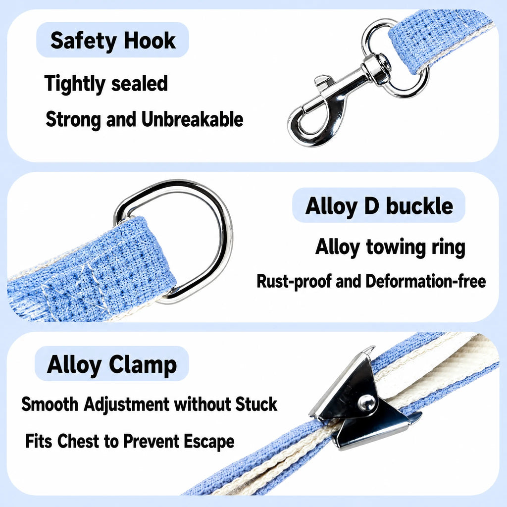 Adjustable Anti-Break Cat Harness & Leash Set - Lightweight Comfortable Vest with Cute Lace Design, Escape-Proof for Small Medium Cats, 5 Colors Available