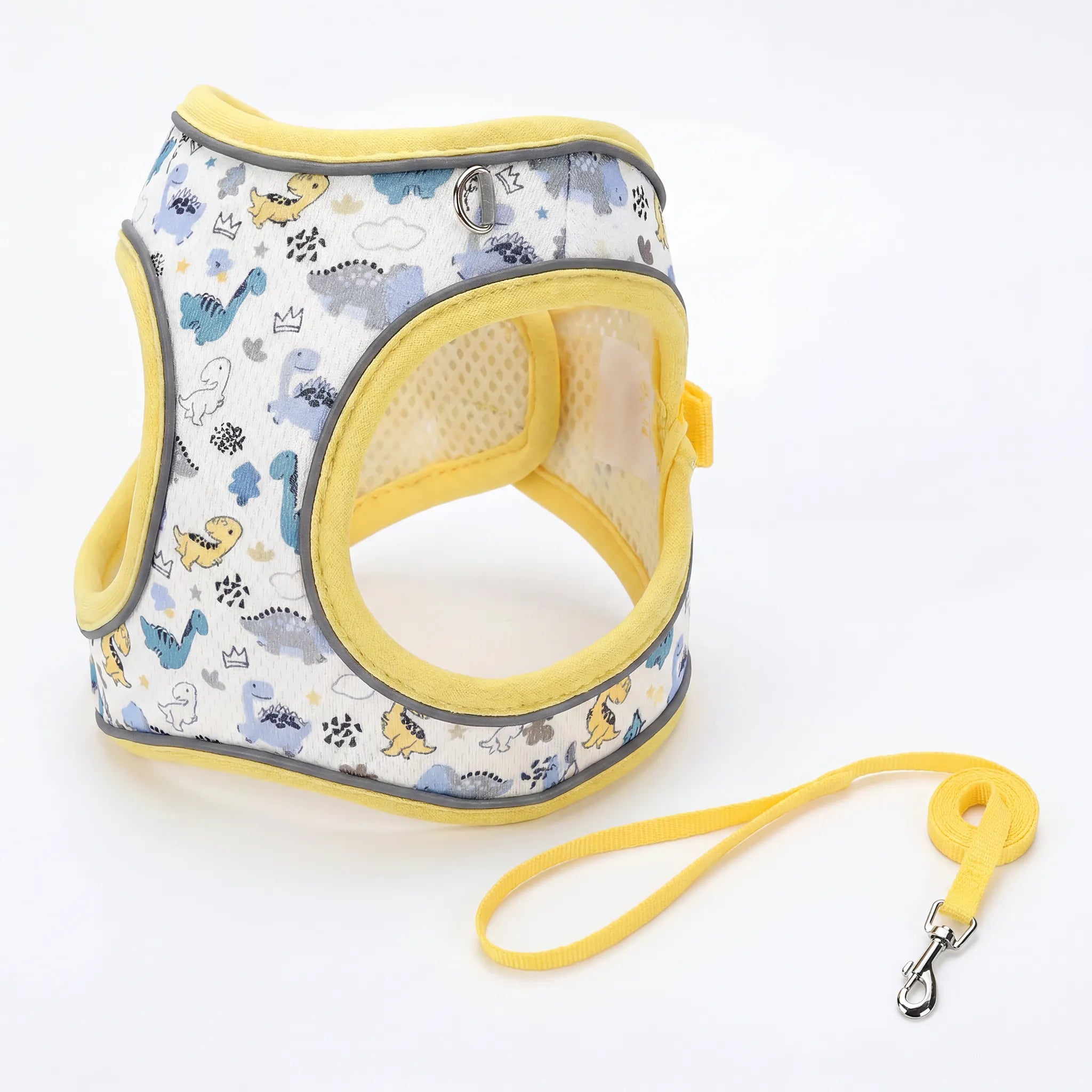 Escape Proof Cat Harness and Leash Set - Adjustable Soft Mesh Floral Vest with Reflective Strips, Breathable No-Choke Step-in Walking Harness for Small Cats Kittens, Purple