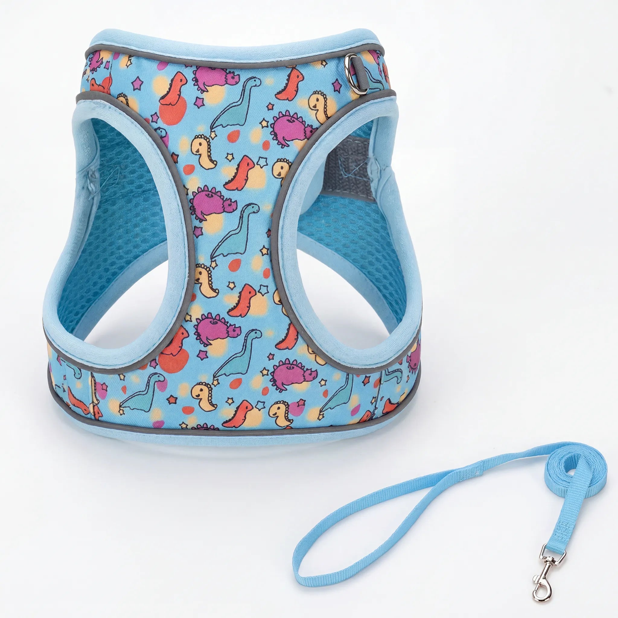 Escape Proof Cat Harness and Leash Set - Adjustable Soft Mesh Floral Vest with Reflective Strips, Breathable No-Choke Step-in Walking Harness for Small Cats Kittens, Purple